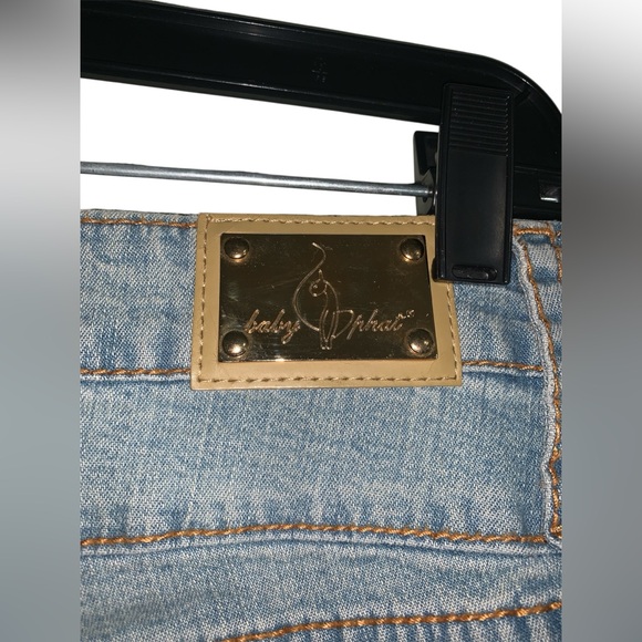 Vintage Y2K Authentic Baby Phat Low Rise Flare Jeans With Gold‎ Design Size 9 - Picture 5 of 11